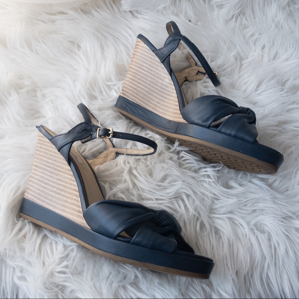 GEOX Respira Roxy Wedge Women's Blue Leather Size 9